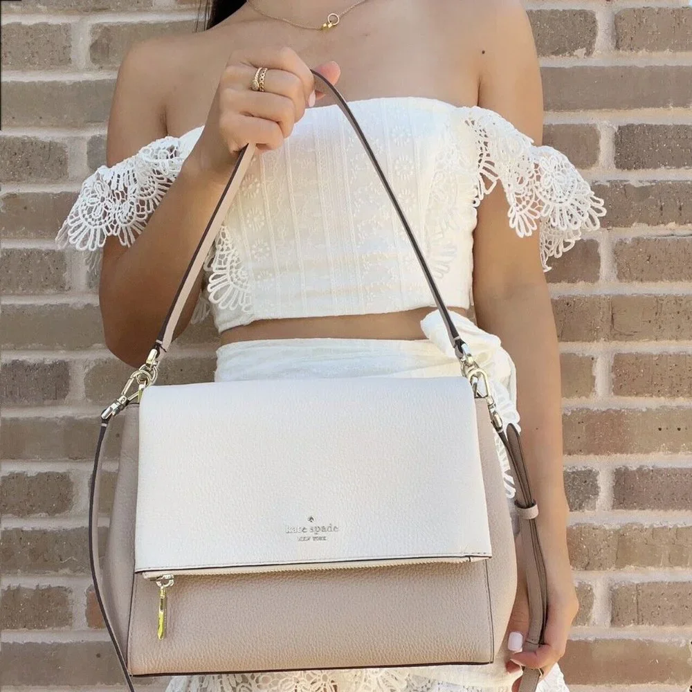Kate Spade Pebbled Leather Flap Shoulder Bag